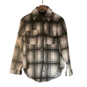 RW&CO. Black and Cream Plaid Casual Flannel Shirt